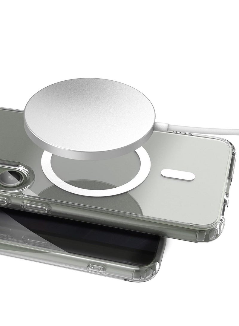 دبليو تيك حافظة مغناطيسية رفيعة شفافة مرنة من مادة TPU مضادة للصدمات Magsafe حافظة هاتف خلفية لهاتف سامسونج جالاكسي S23 FE 5G 2023 شفاف - Image 4